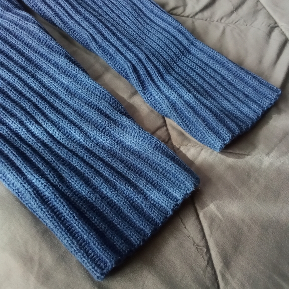 Women's Greendog Blue Ribbed All Over Crew Neck Knit Sweater Size Small Striped - Picture 9 of 11